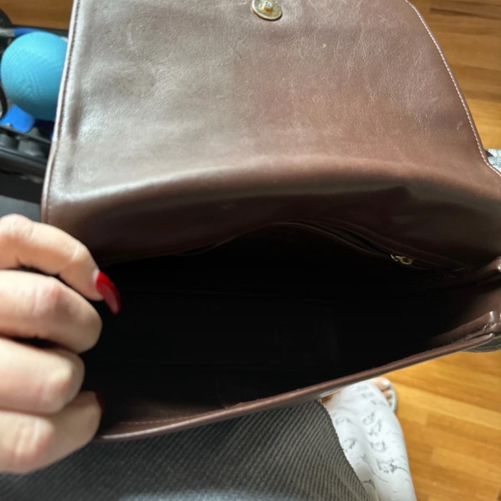 Coach Dark Brown Leather Messenger Bag - Picture 7 of 7